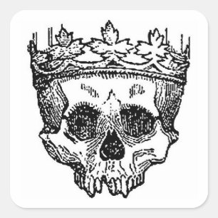 Pirate Skull with Crown Square Sticker