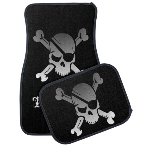 Pirate Skull With Eye Patch Personalized Car Floor Mat