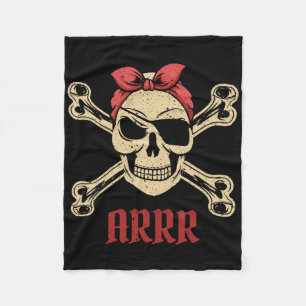 Pirate Skull With Eyepatch And Ndana Fleece Blanket
