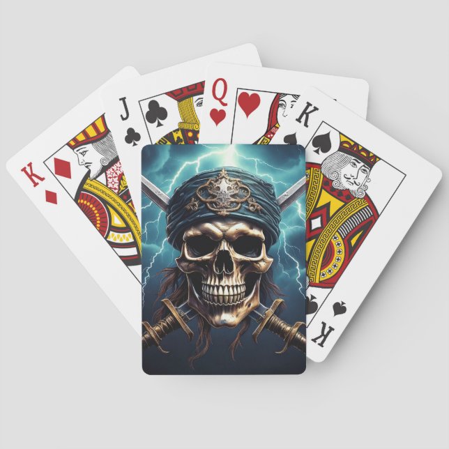 Pirate Skull with Swords Classic Playing Cards (Back)
