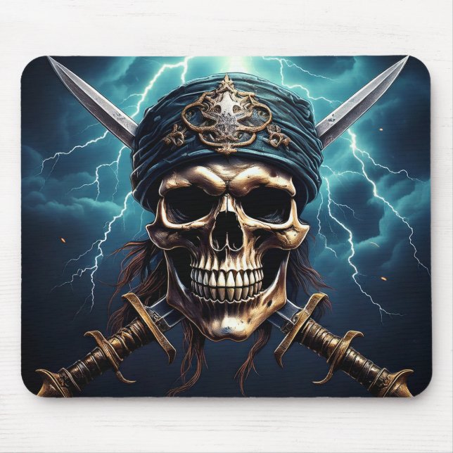 Pirate Skull with Swords Mousepad (Front)