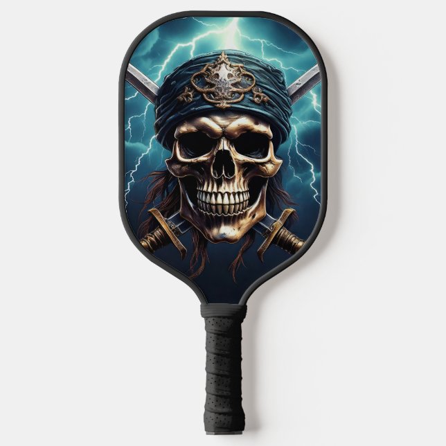 Pirate Skull with Swords Pickleball Paddle (Front)
