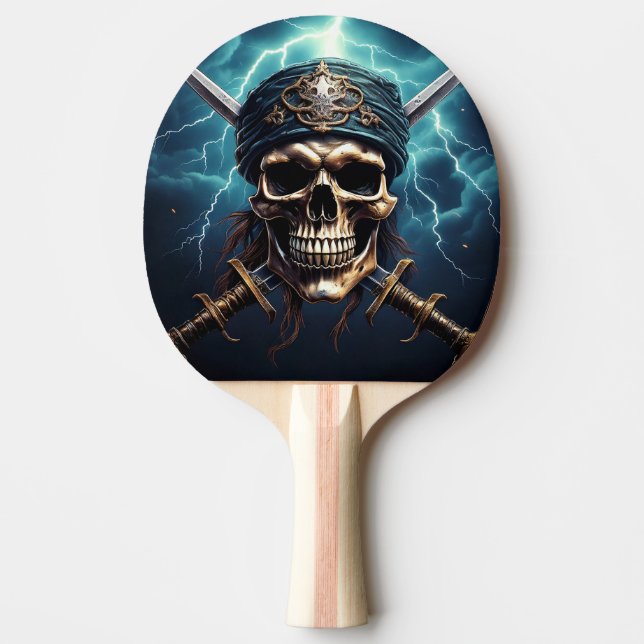 Pirate Skull with Swords Ping Pong Paddle (Front)