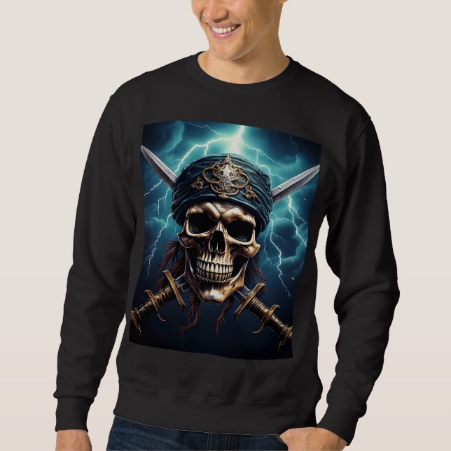 Pirate Skull with Swords Sweatshirt (Front)