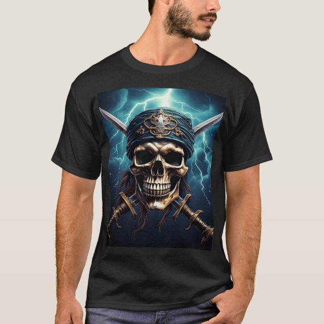 Pirate Skull with Swords T-Shirt (Front)