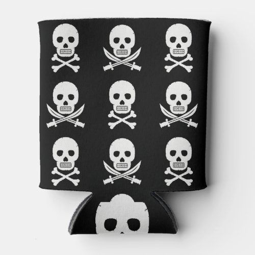 Pirate Skulls Crossbones Seamless Pattern Can Cooler