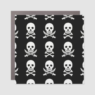 Pirate Skulls Crossbones Seamless Pattern Car Magnet