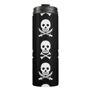 Pirate Skulls Crossbones Seamless Pattern Thermal Tumbler
