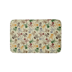 Pirate Skulls with Crossed Swords Bathroom Mat