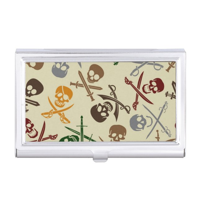 Pirate Skulls with Crossed Swords Case For Business Cards (Front)