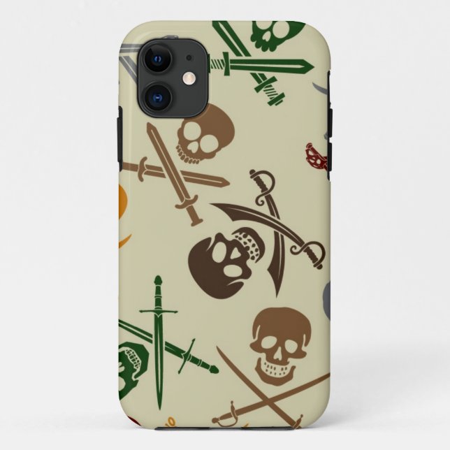 Pirate Skulls with Crossed Swords Case-Mate iPhone Case (Back)