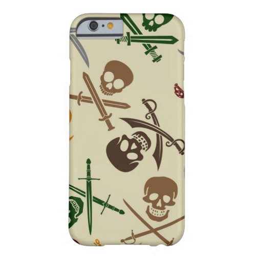 Pirate Skulls with Crossed Swords Barely There iPhone 6 Case