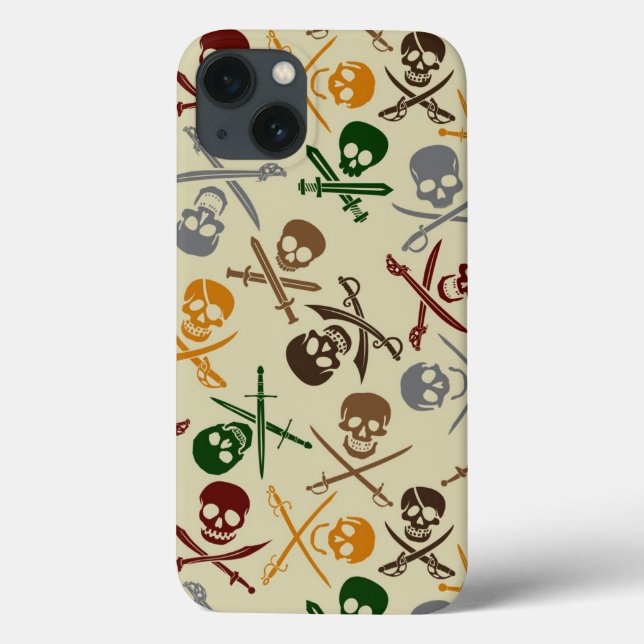 Pirate Skulls with Crossed Swords Case-Mate iPhone Case (Back)