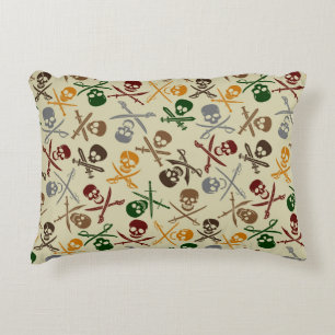 Pirate Skulls with Crossed Swords Decorative Pillow