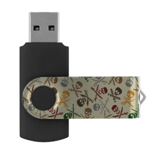 Pirate Skulls with Crossed Swords Flash Drive