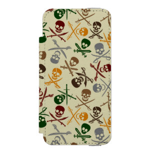 Pirate Skulls with Crossed Swords iPhone SE/5/5s Wallet Case