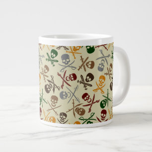 Pirate Skulls with Crossed Swords Large Coffee Mug