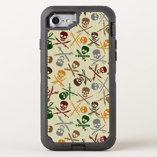 Pirate Skulls with Crossed Swords Otterbox iPhone Case (Back)