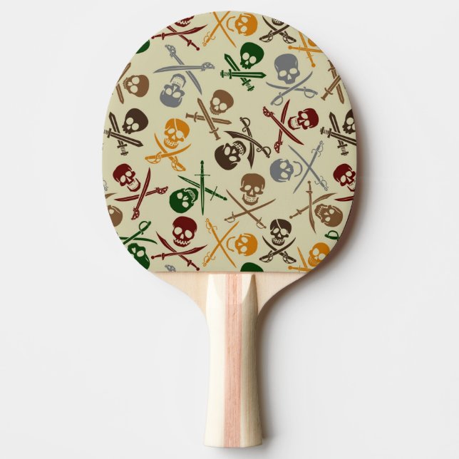 Pirate Skulls with Crossed Swords Ping-Pong Paddle (Front)
