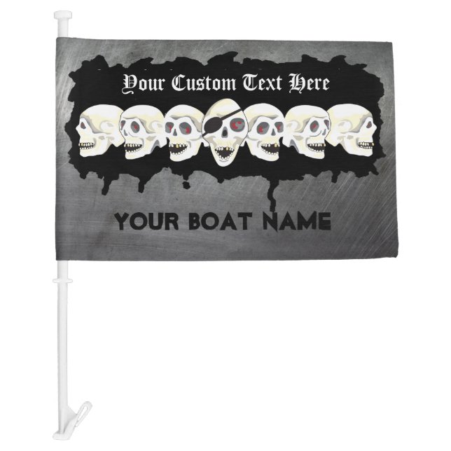 Pirate Slulls Laughing Custom Boat Car Flag (Front)