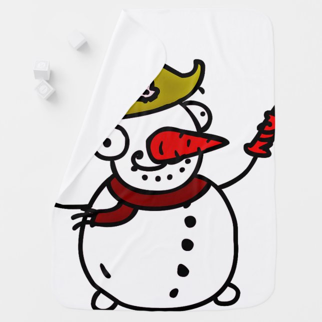 pirate snowman merry Christmas Baby Blanket (In Situ)