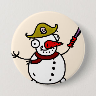pirate snowman merry Christmas Button