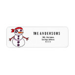 pirate snowman merry Christmas Label<br><div class="desc">pirate snowman merry Christmas</div>