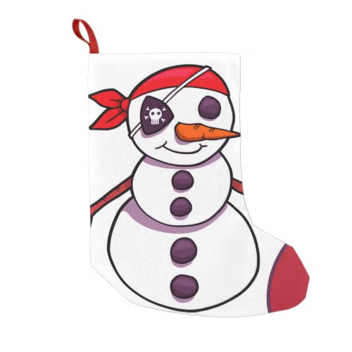 pirate snowman merry Christmas Small Christmas Stocking