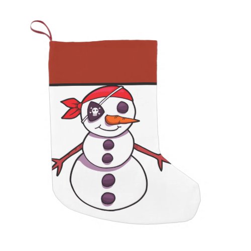 pirate snowman merry Christmas Small Christmas Stocking