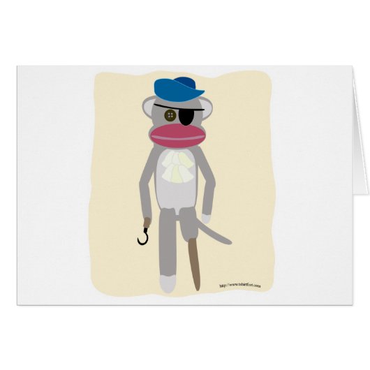 Pirate Sock Monkey Cards (Front Horizontal)