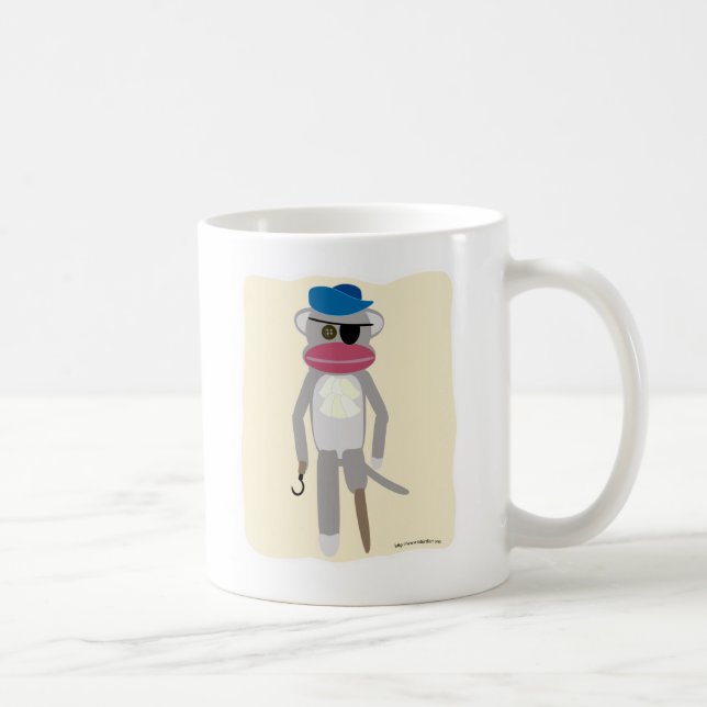 Pirate Sock Monkey Coffee Mug (Right)