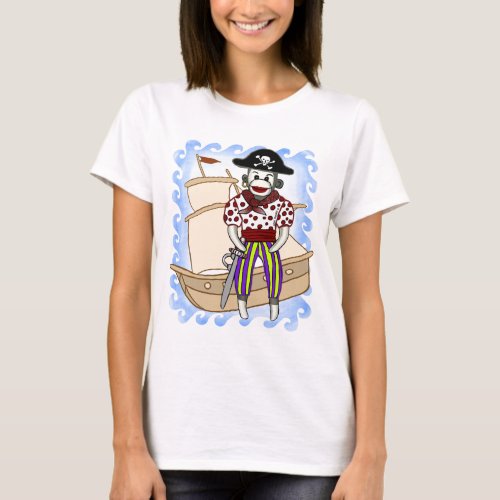 Pirate Sock Monkey  t_shirt 