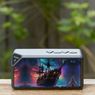 Pirate SpaceShip Lands on Another Planet Bluetooth Speaker