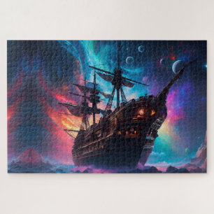 Pirate SpaceShip Lands on Another Planet Jigsaw Puzzle