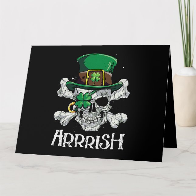 Pirate St Patricks Day Arrrish Leprechaun Boys Men Card (Front)