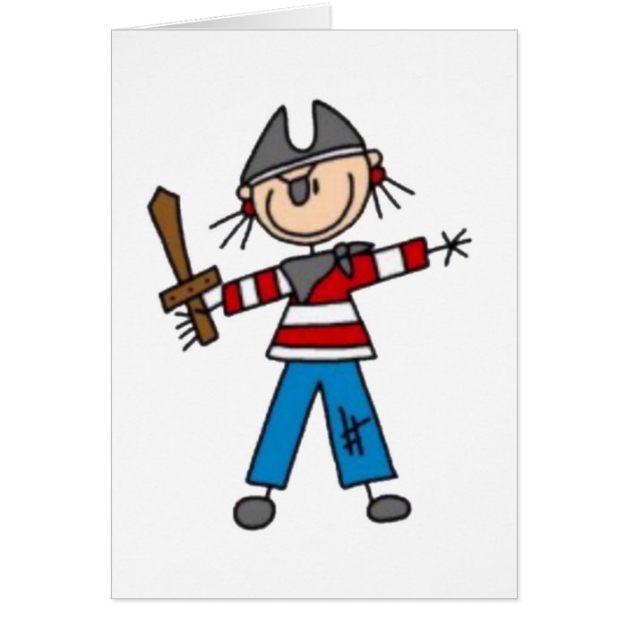 Pirate Stick Figure Greeting Cards