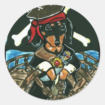 Pirate Sticker by Dachshunds_by_Joanne at Zazzle