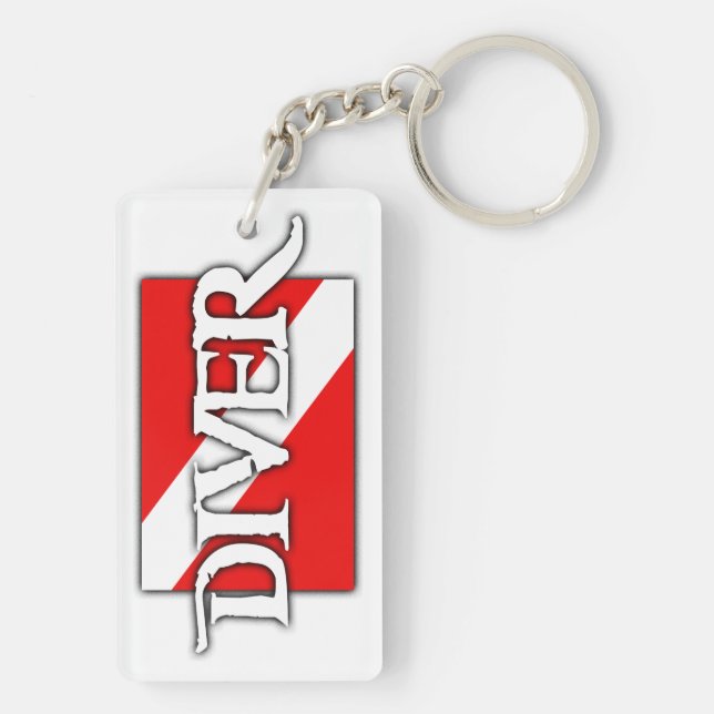 Pirate-style Dive Flag Keychain (Back)