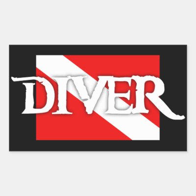 Pirate-style Dive Flag Rectangular Sticker