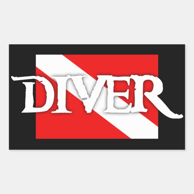 Pirate-style Dive Flag Rectangular Sticker (Front)