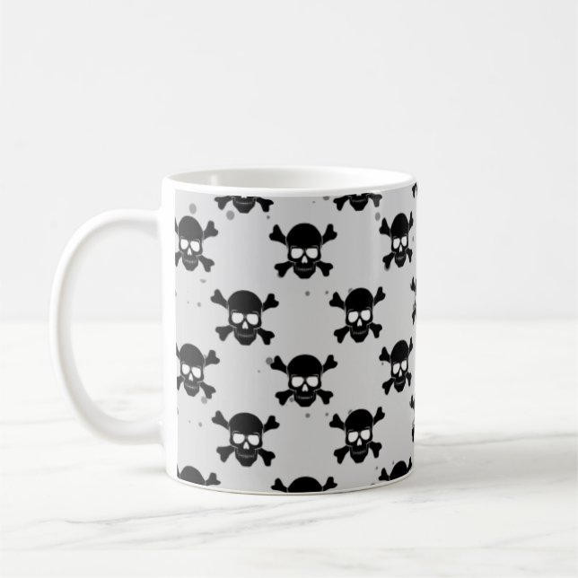 Pirate Style Skulls Pattern  Coffee Mug (Left)