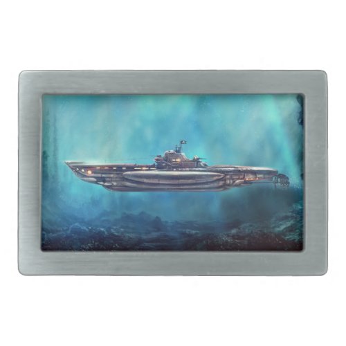 Pirate Submarine Oval Belt Buckle