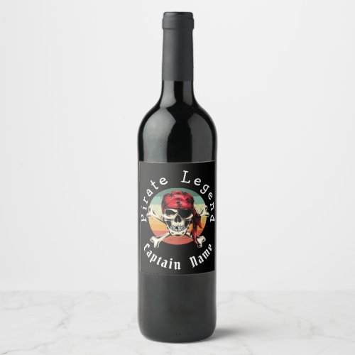 Pirate sunset  wine label