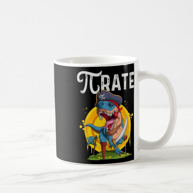 Pirate T-rex Pi Rate Dino Pi Rate Math Geek Funny  Coffee Mug (Right)