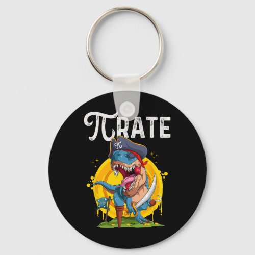 Pirate T-rex Pi Rate Dino Pi Rate Math Geek Funny  Keychain