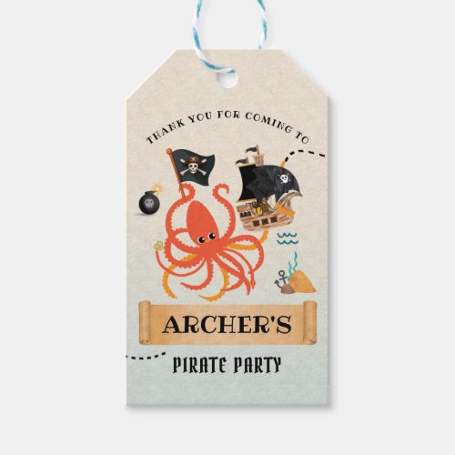 Pirate tag Pirate party Gift Tags