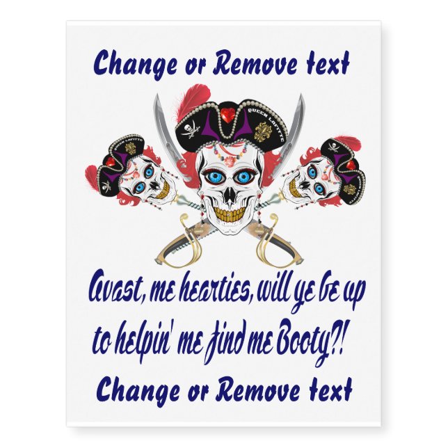 Pirate Tattoos Temporary (Front)