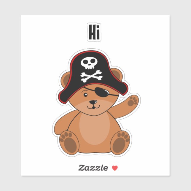 Pirate Teddy Bear  Sticker (Sheet)