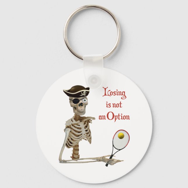 Pirate Tennis Losing Skeleton Keychain (Front)
