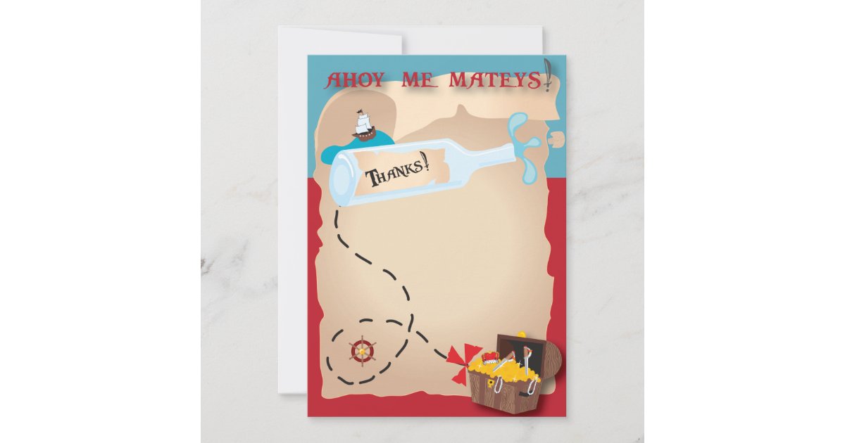 Pirate Thank You Card | Zazzle